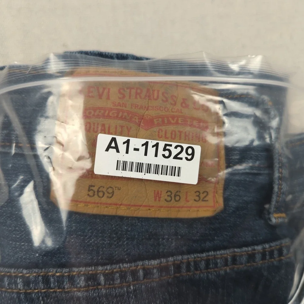 Levis Jeans Mens 36x32 Blue 569 Loose‎ Relaxed Casual Classic Baggy Western